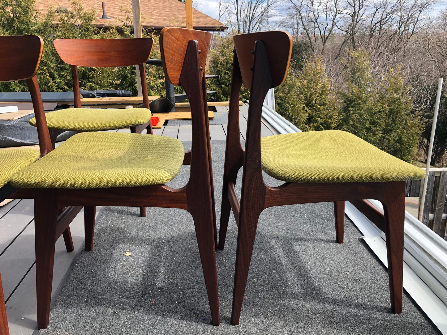 4 MCM Teak Chairs by Punch Design RESTORED, PERFECT, includes custom UPHOLSTERY, each $275 - Mid Century Modern Toronto