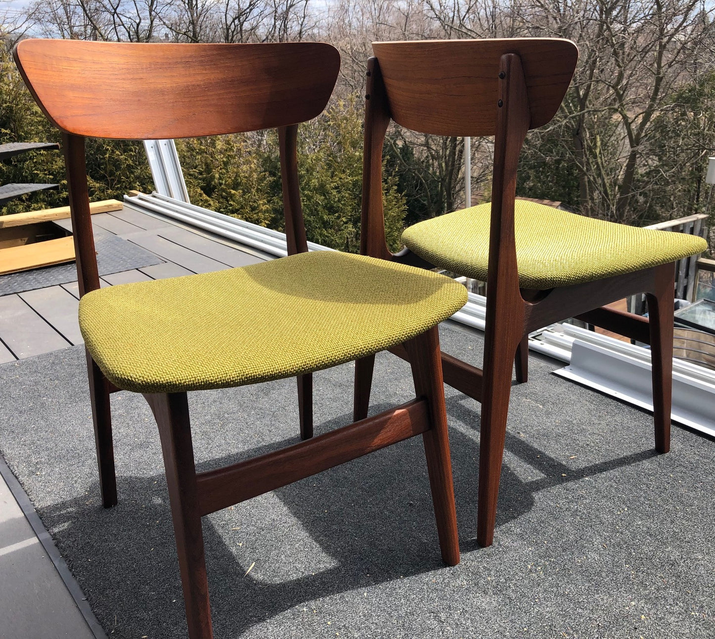 4 MCM Teak Chairs by Punch Design RESTORED, PERFECT, includes custom UPHOLSTERY, each $275 - Mid Century Modern Toronto