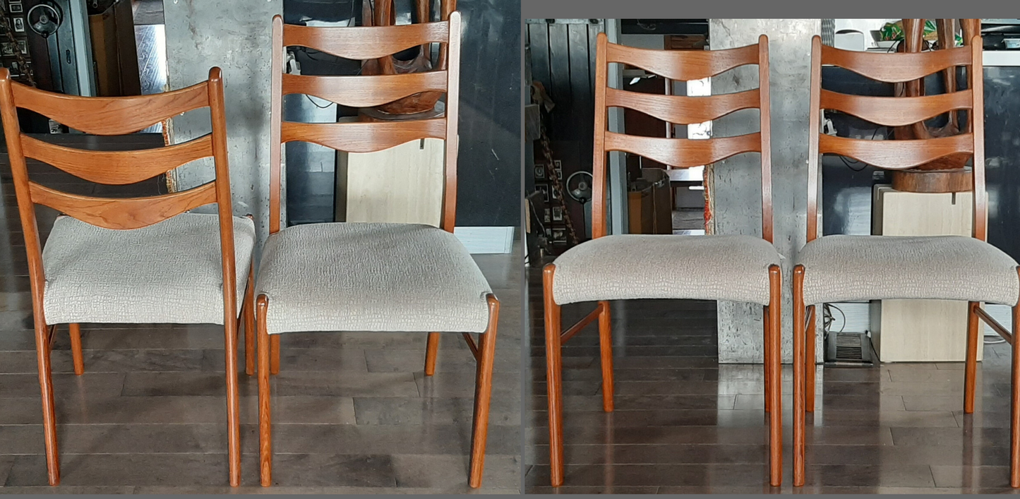 REFINISHED Danish MCM Teak Table Oval w 2 leaves 63"-99" & 4 Chairs by Arne Wahl-Iversen PERFECT - Mid Century Modern Toronto