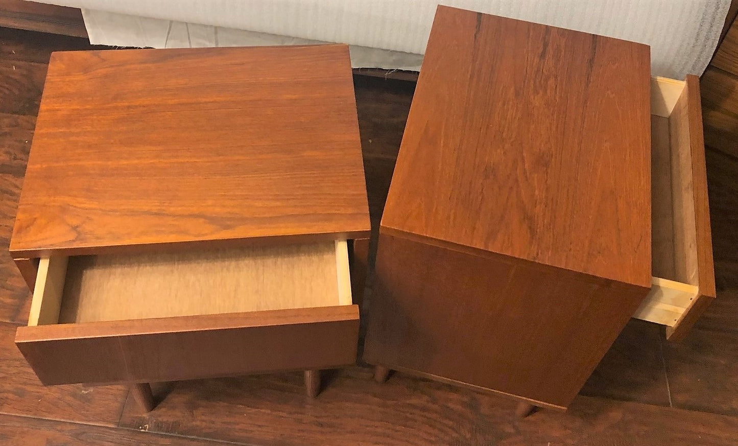 REFINISHED MCM Teak night stands or end tables, compact , PERFECT - Mid Century Modern Toronto