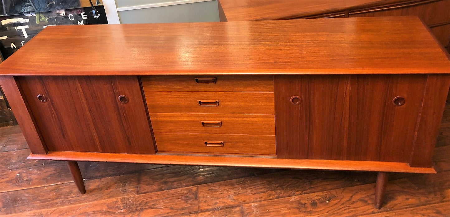 REFINISHED Danish MCM Teak Sideboard TV Media Console 6ft PERFECT - Mid Century Modern Toronto