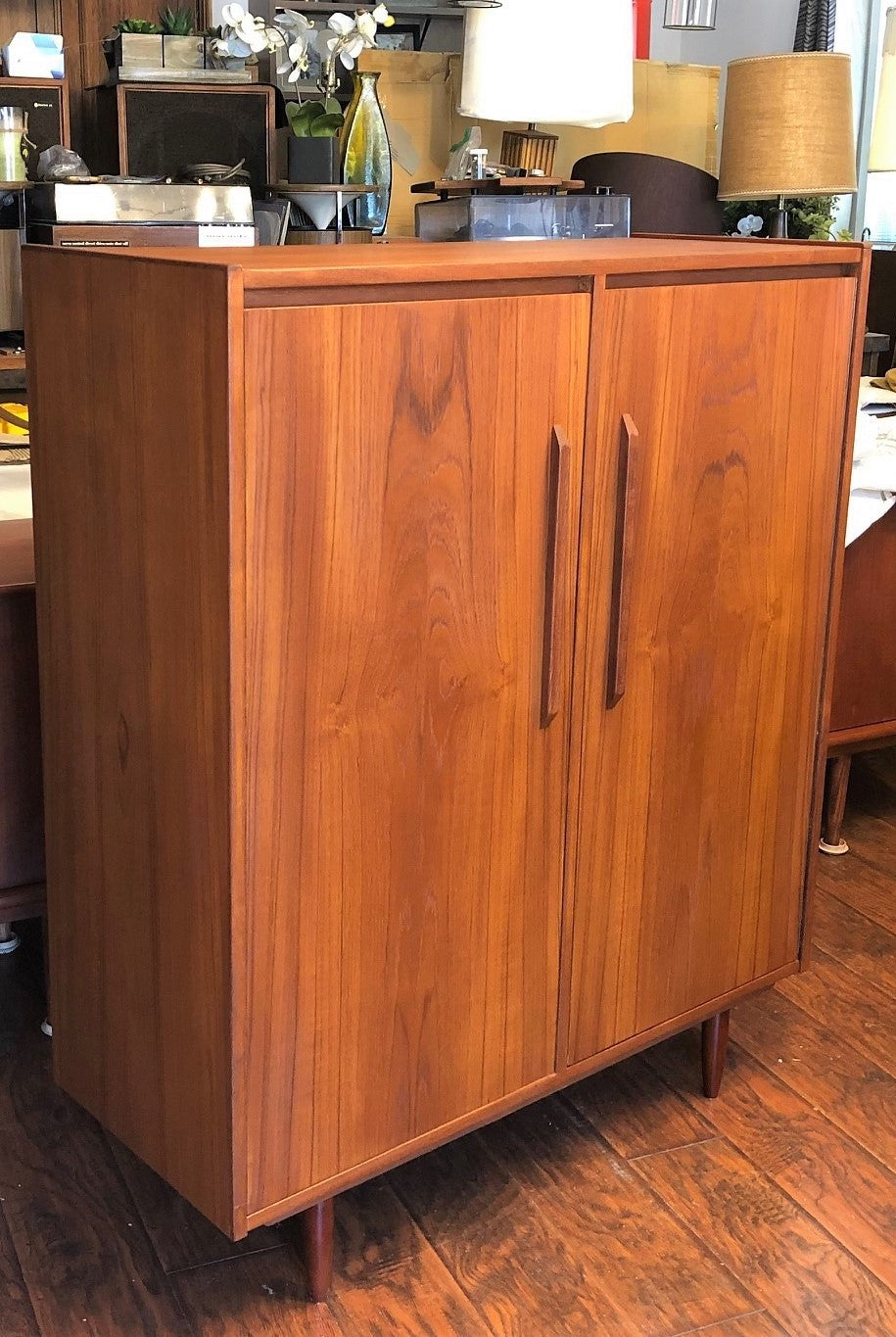 REFINISHED MCM Teak Compact Wardrobe or Tall Dresser, PERFECT - Mid Century Modern Toronto