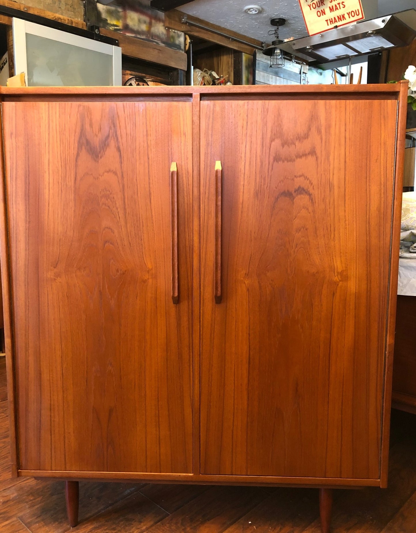 REFINISHED MCM Teak Compact Wardrobe or Tall Dresser, PERFECT - Mid Century Modern Toronto