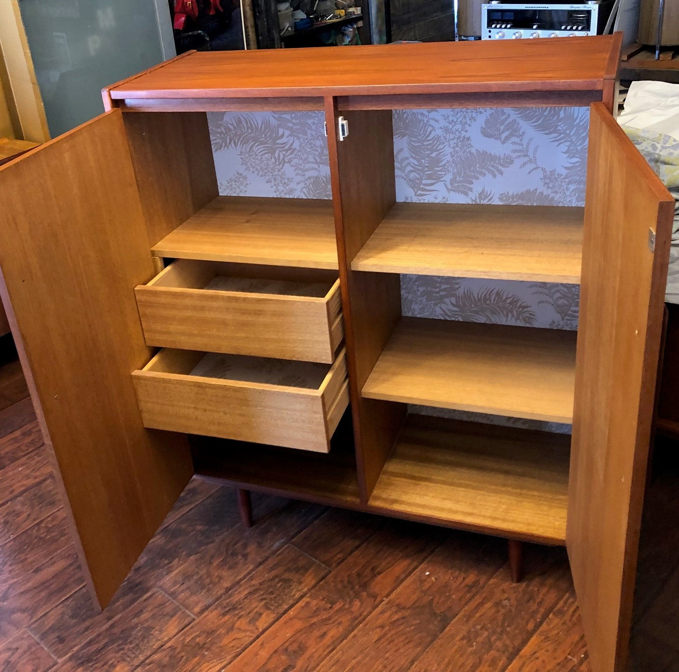REFINISHED MCM Teak Compact Wardrobe or Tall Dresser, PERFECT - Mid Century Modern Toronto