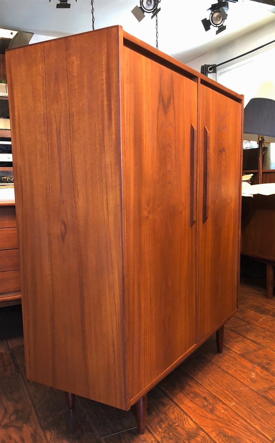 REFINISHED MCM Teak Compact Wardrobe or Tall Dresser, PERFECT - Mid Century Modern Toronto