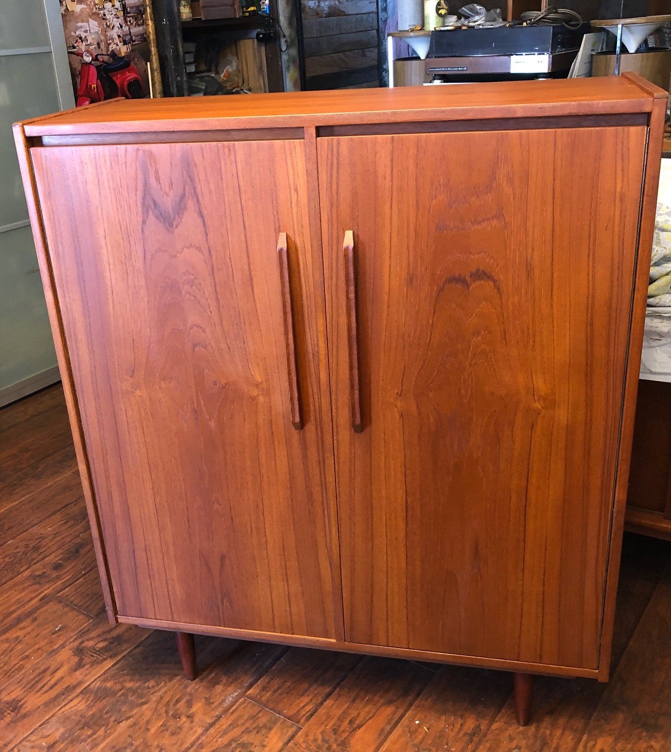 REFINISHED MCM Teak Compact Wardrobe or Tall Dresser, PERFECT - Mid Century Modern Toronto