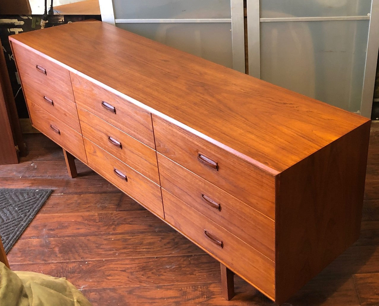 REFINISHED MCM Teak 9 drawers Dresser 71", PERFECT - Mid Century Modern Toronto