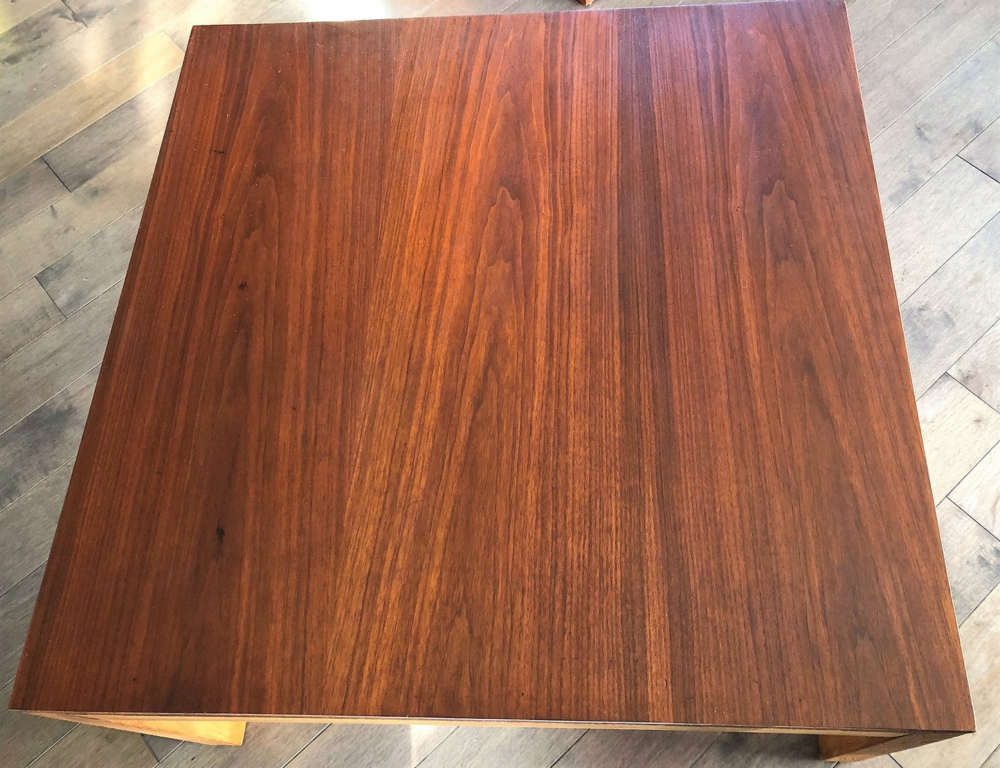 REFINISHED MCM Walnut & Ash Accent or Coffee Table large, square 30", perfect - Mid Century Modern Toronto