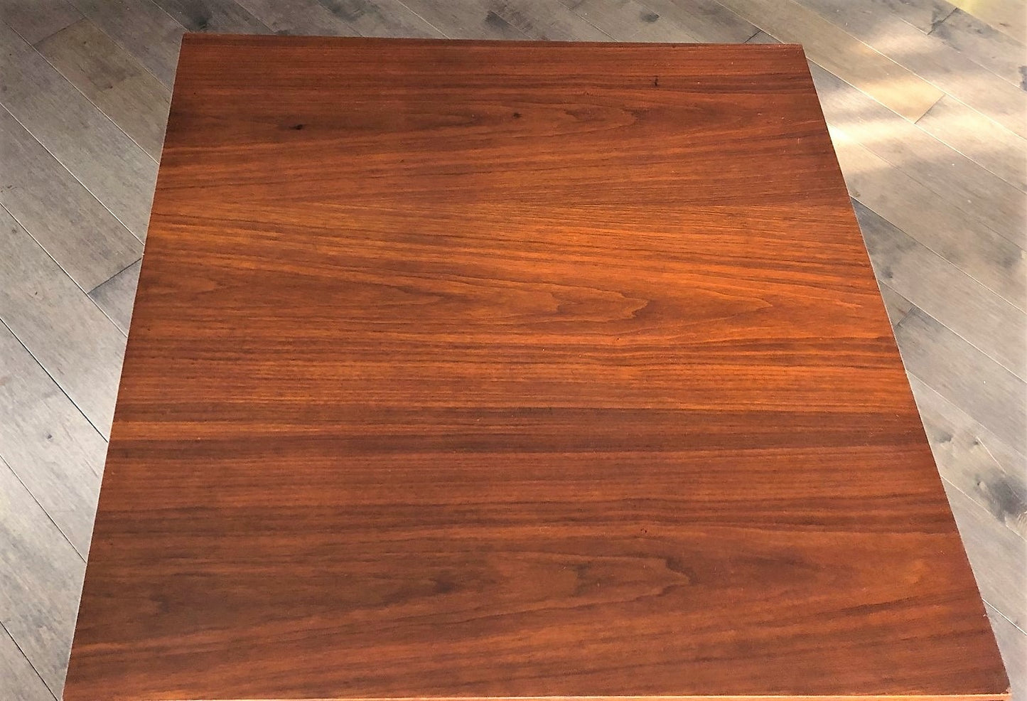 REFINISHED MCM Walnut & Ash Accent or Coffee Table large, square 30", perfect - Mid Century Modern Toronto