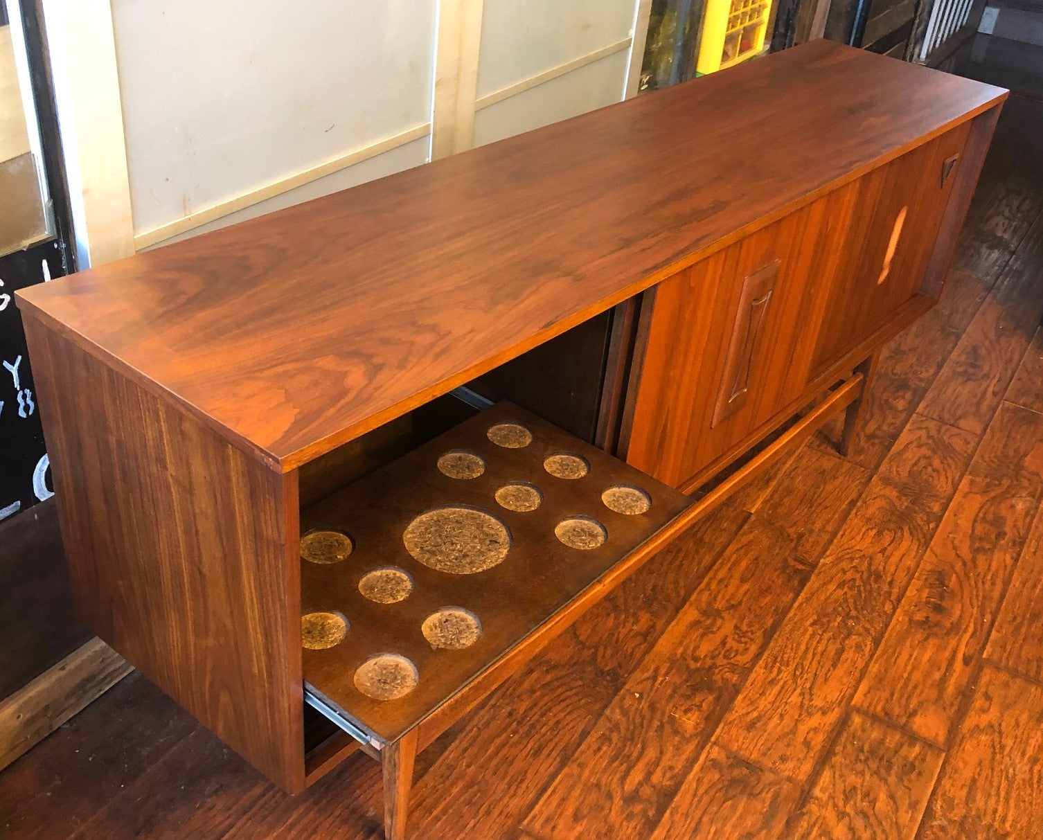 RESERVED for M. ****REFINISHED MCM Walnut Sideboard TV Console 70"almost perfect - Mid Century Modern Toronto