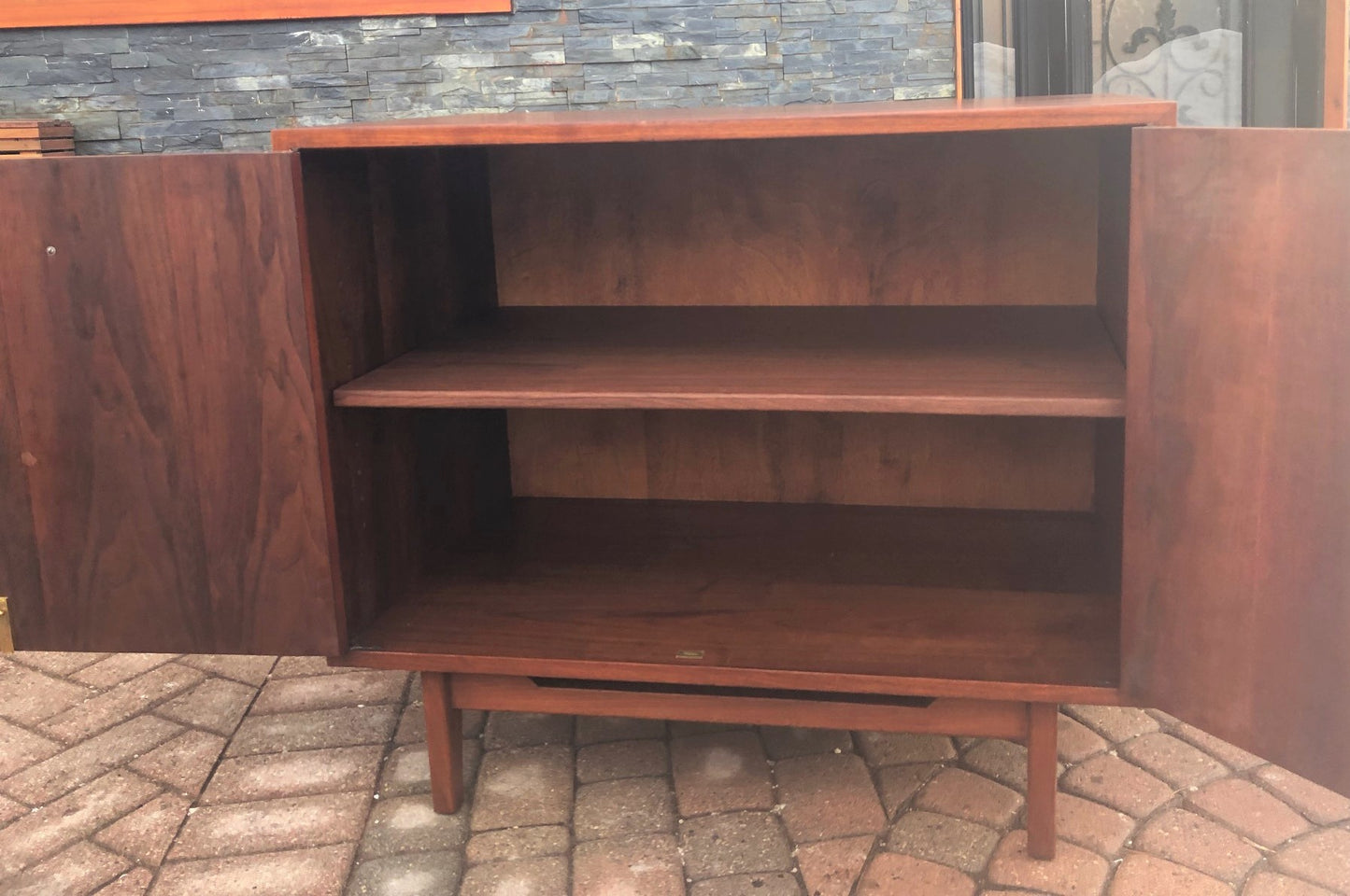 REFINISHED MCM Walnut Cabinet by Jens Risom, commercial quality 3 ft, PERFECT - Mid Century Modern Toronto