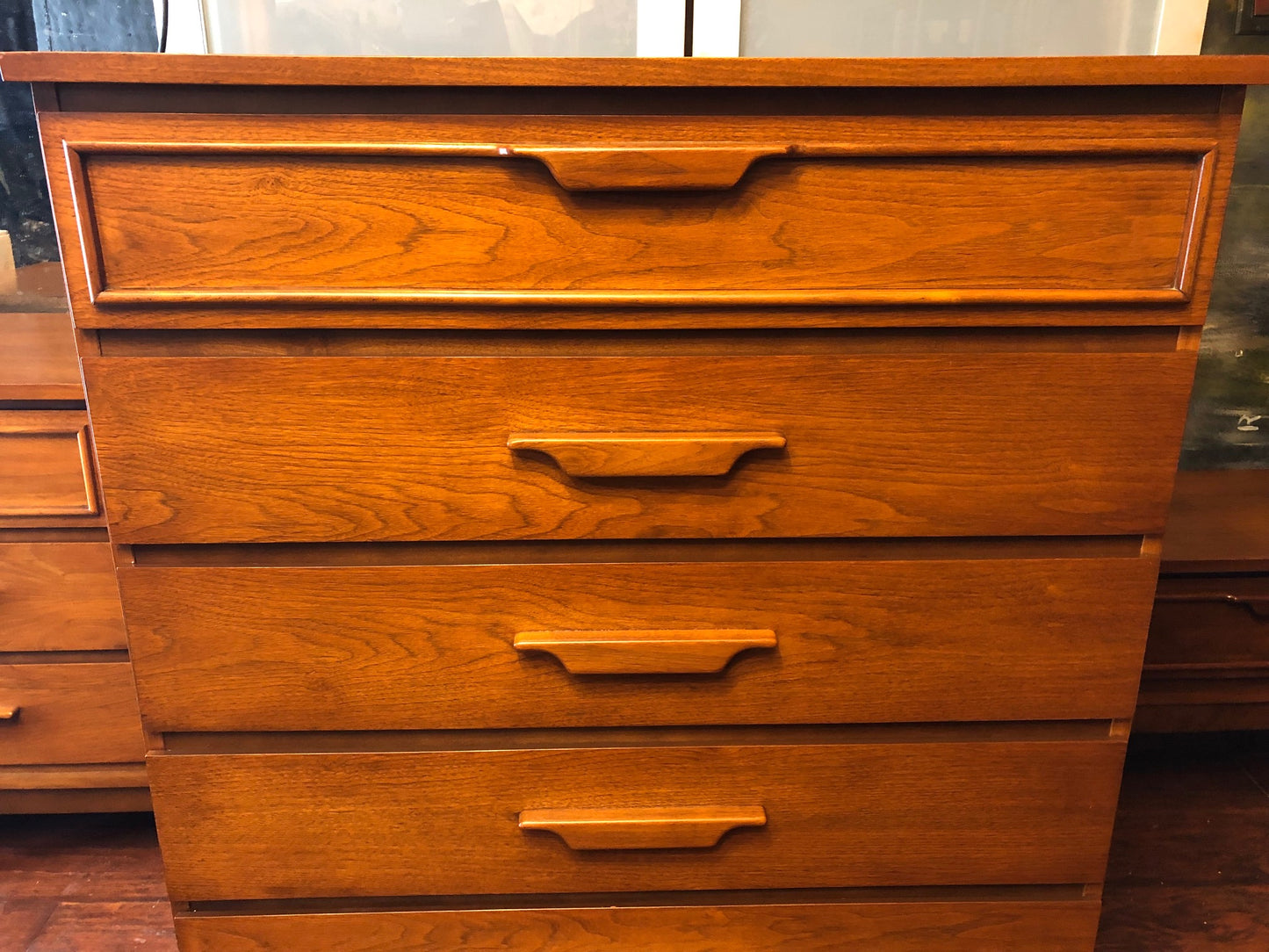 MCM Walnut Bedroom SET: Dresser 9 drawers, Tallboy 5 drawers, 2 Night Stands - Mid Century Modern Toronto