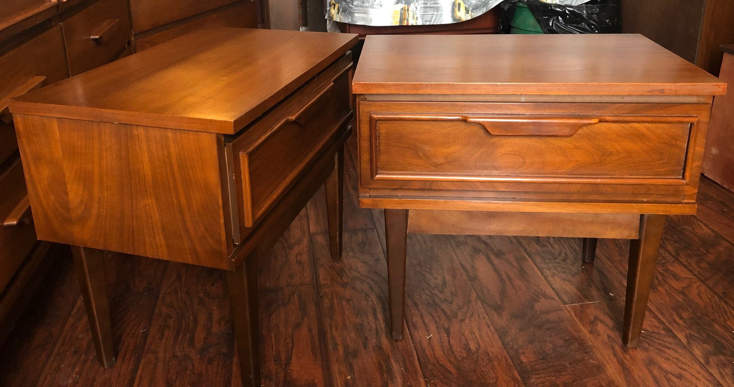 MCM Walnut Bedroom SET: Dresser 9 drawers, Tallboy 5 drawers, 2 Night Stands - Mid Century Modern Toronto