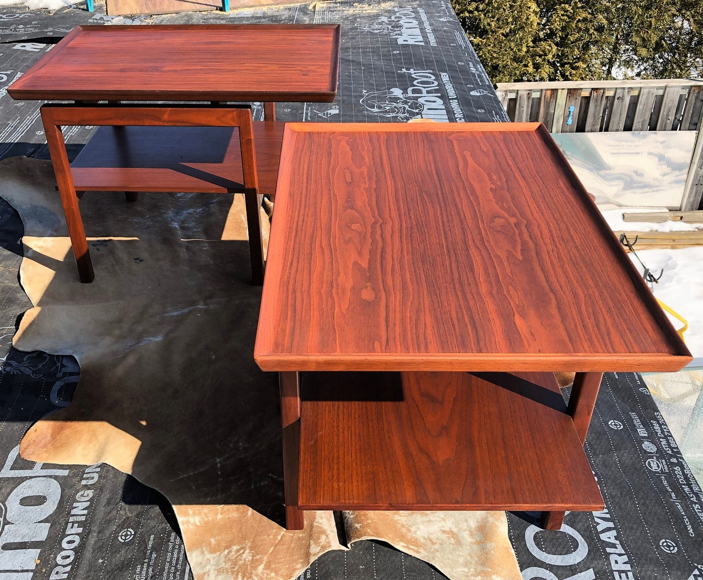 REFINISHED MCM Accent Table by Jens Risom, commercial quality, large, PERFECT - Mid Century Modern Toronto