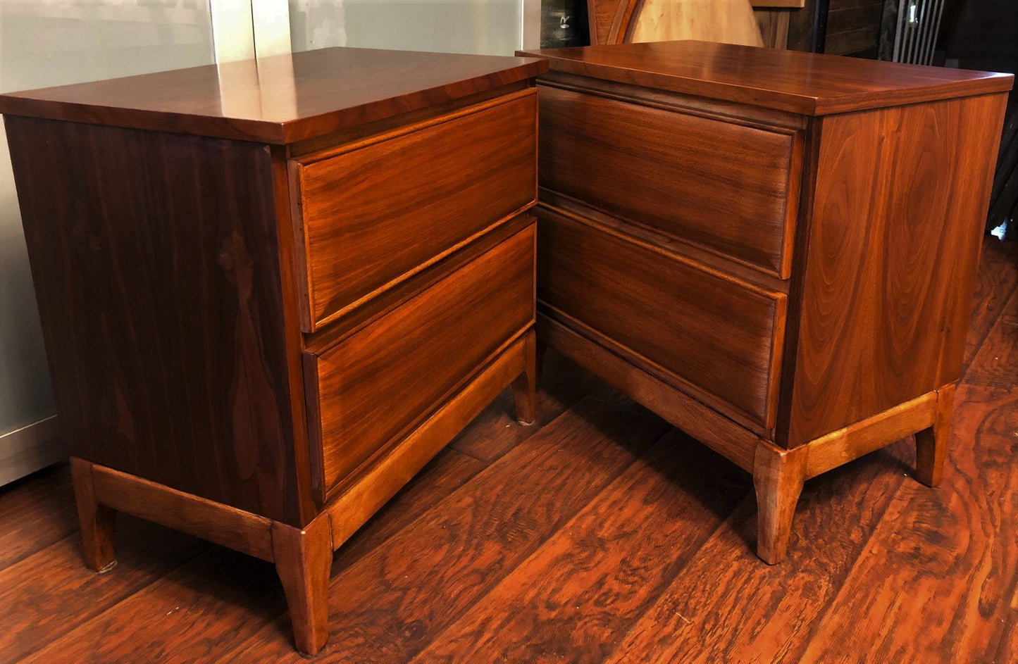 REFINISHED MCM Walnut Night Stands (2), perfect - Mid Century Modern Toronto