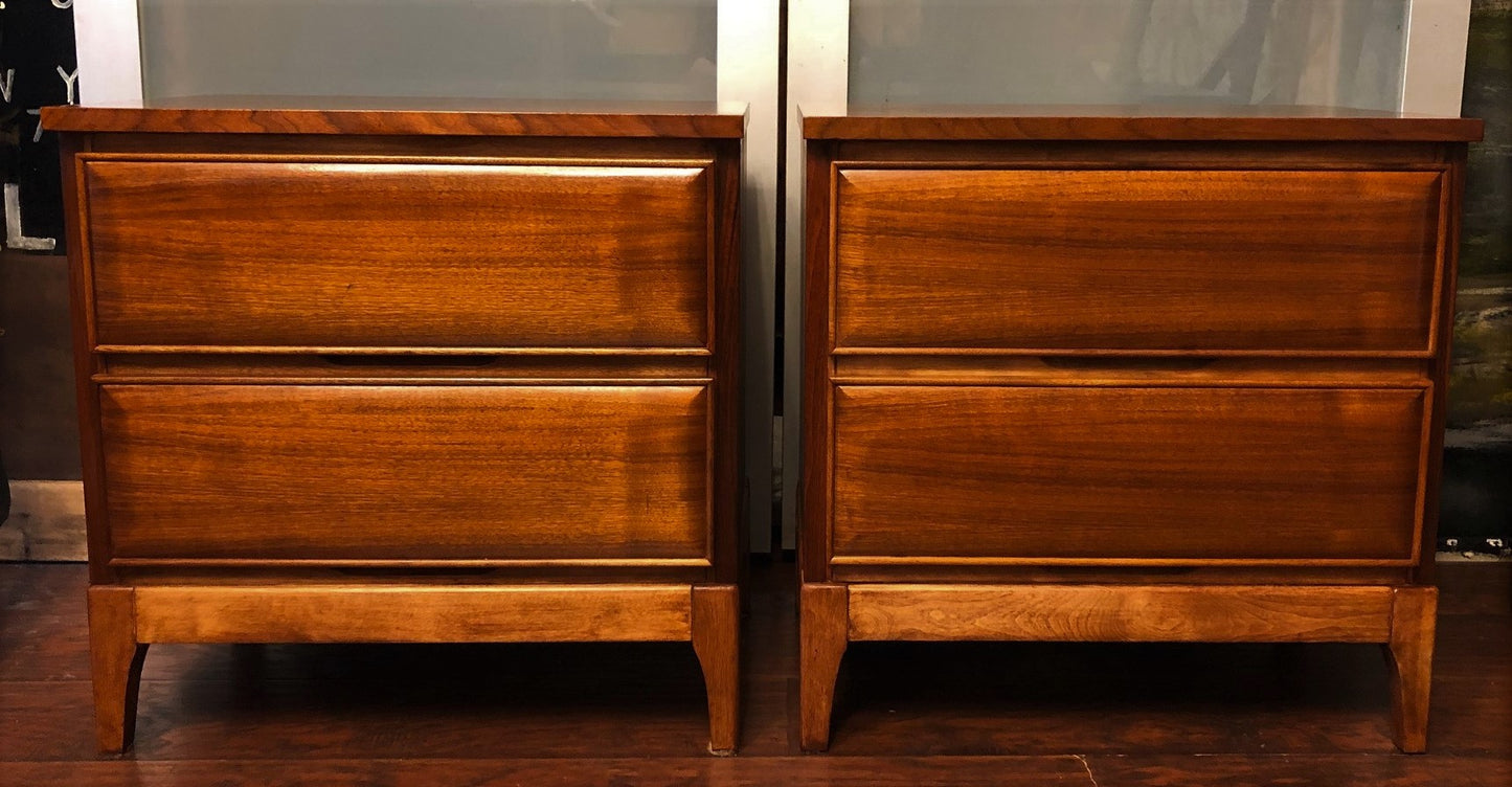 REFINISHED MCM Walnut Night Stands (2), perfect - Mid Century Modern Toronto