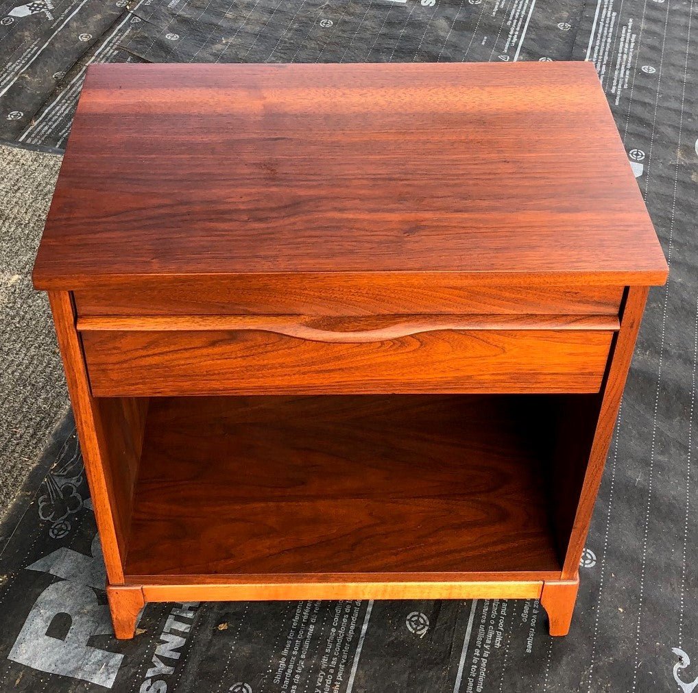 REFINISHED Mid Century Modern Walnut Nightstand, PERFECT, only one available - Mid Century Modern Toronto