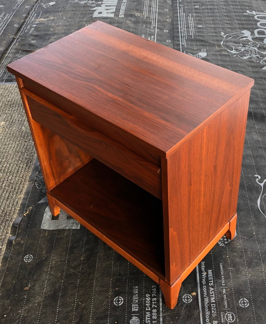 REFINISHED Mid Century Modern Walnut Nightstand, PERFECT, only one available - Mid Century Modern Toronto