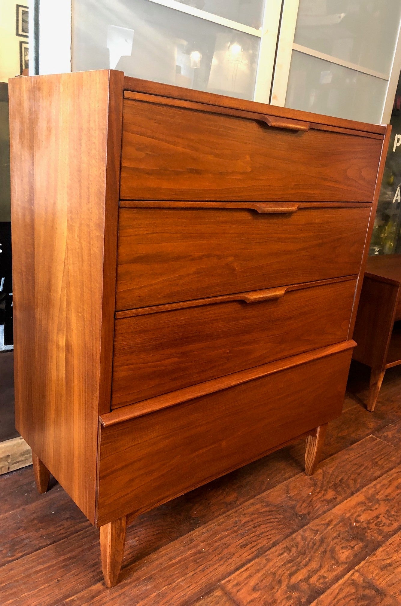 REFINISHED MCM Walnut Highboy Dresser 4 Drawers PERFECT - Mid Century Modern Toronto