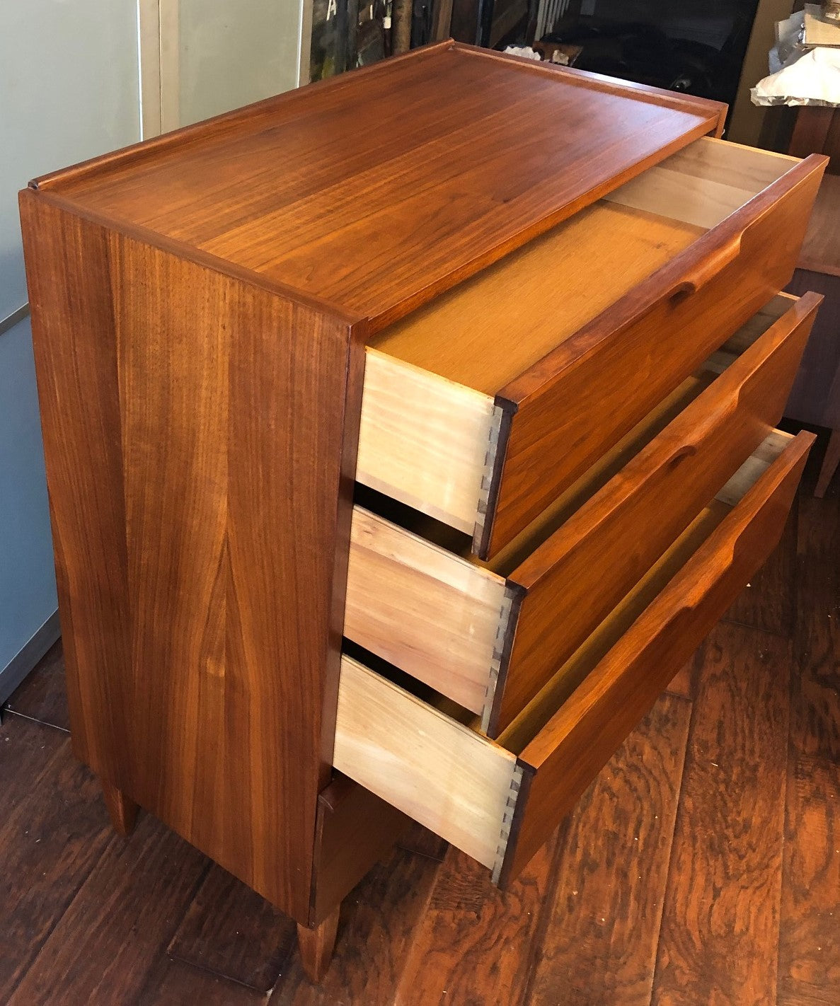 REFINISHED MCM Walnut Highboy Dresser 4 Drawers PERFECT - Mid Century Modern Toronto