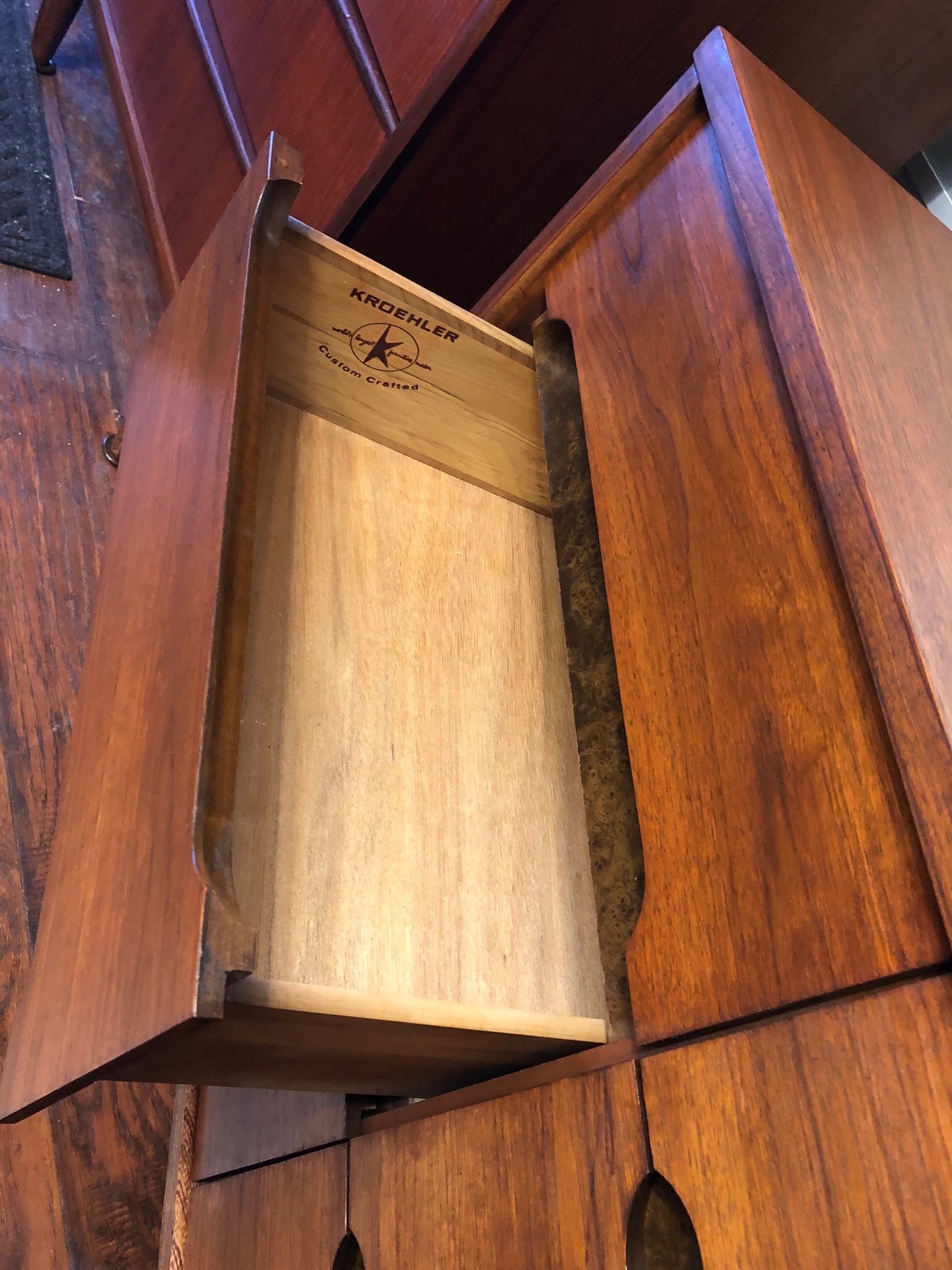 REFINISHED MCM walnut dresser 9 drawers custom crafted 66", PERFECT - Mid Century Modern Toronto
