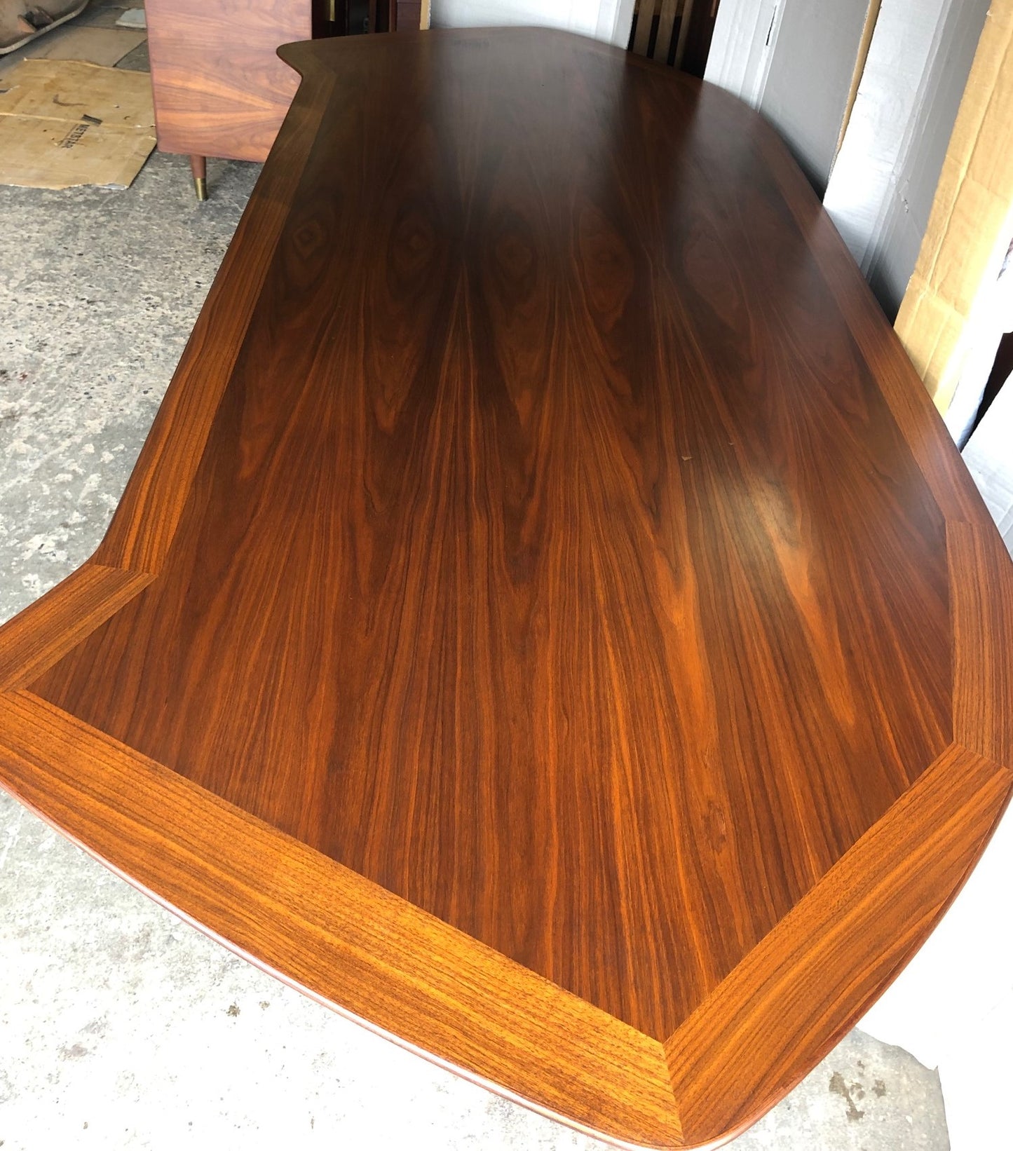 REFINISHED Large MCM Walnut Office Suite PERFECT (Desk Free-Standing & Office Console 98"/101") - Mid Century Modern Toronto