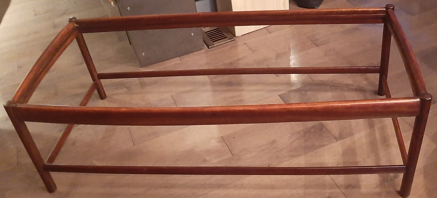 RESERVED for K. ***REFINISHED MCM Solid Rosewood Coffee Table with a glass insert top, PERFECT - Mid Century Modern Toronto