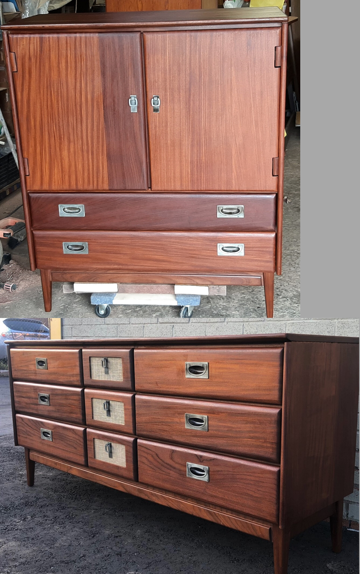 REFINISHED MCM SOLID TEAK Compact Wardrobe and 9 Drawers Dresser by Im – Mid Century Modern Toronto REFINISHED MCM SOLID TEAK Compact Wardrobe and 9 Drawers Dresser by Im – Mid Century Modern Toronto