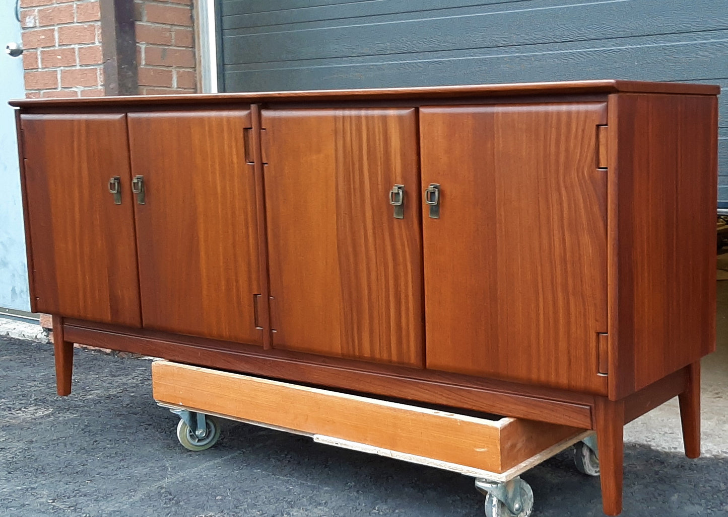 REFINISHED MCM  SOLID TEAK Sideboard TV Media Console by Imperial 66" , PERFECT - Mid Century Modern Toronto