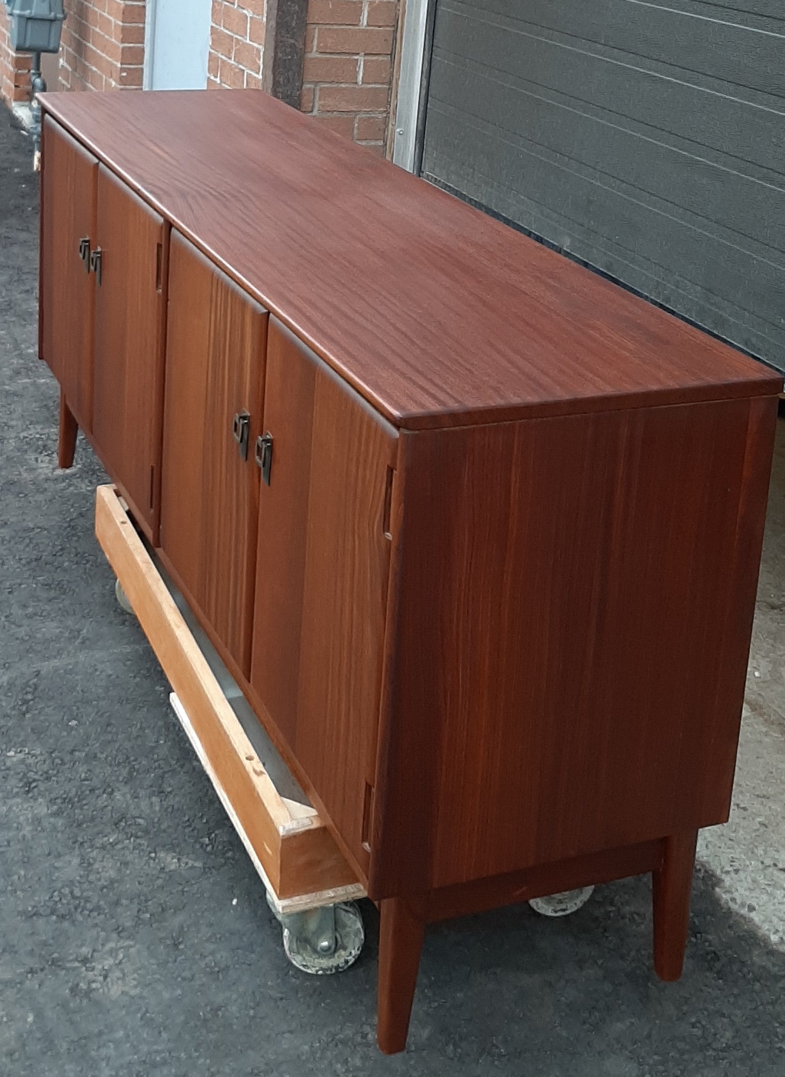 REFINISHED MCM  SOLID TEAK Sideboard TV Media Console by Imperial 66" , PERFECT - Mid Century Modern Toronto