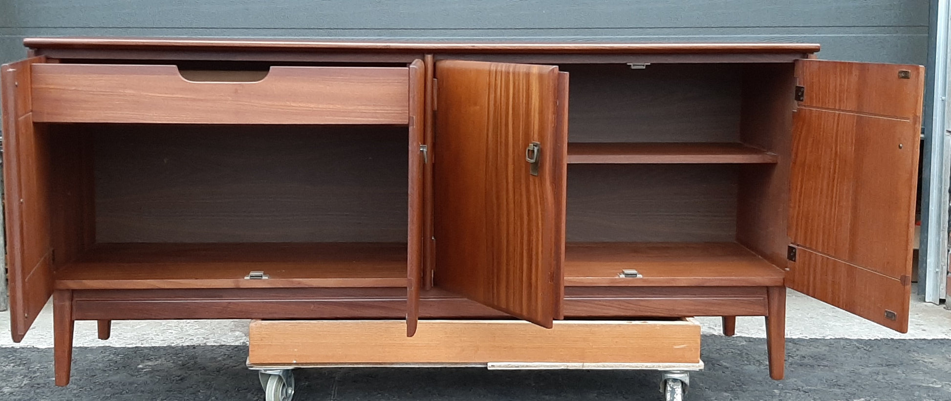 REFINISHED MCM  SOLID TEAK Sideboard TV Media Console by Imperial 66" , PERFECT - Mid Century Modern Toronto