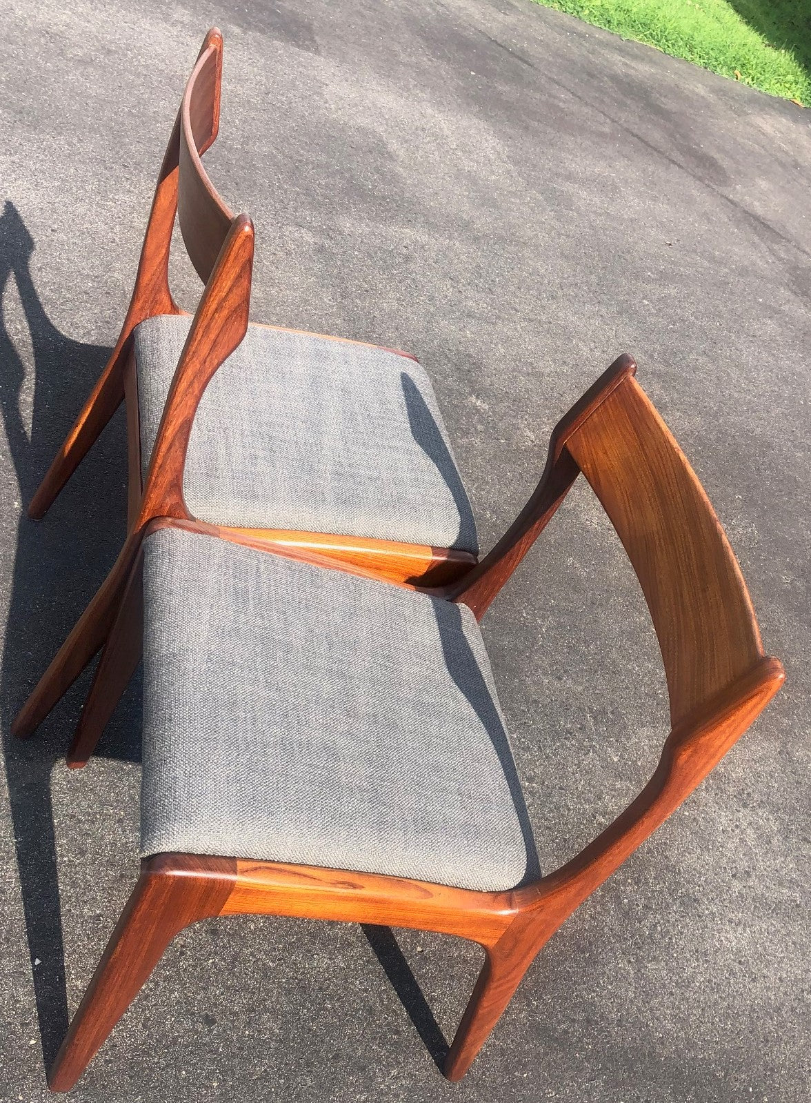 6 MCM Teak Chairs RESTORED, REUPHOLSTERED in grey, PERFECT, each $275 - Mid Century Modern Toronto