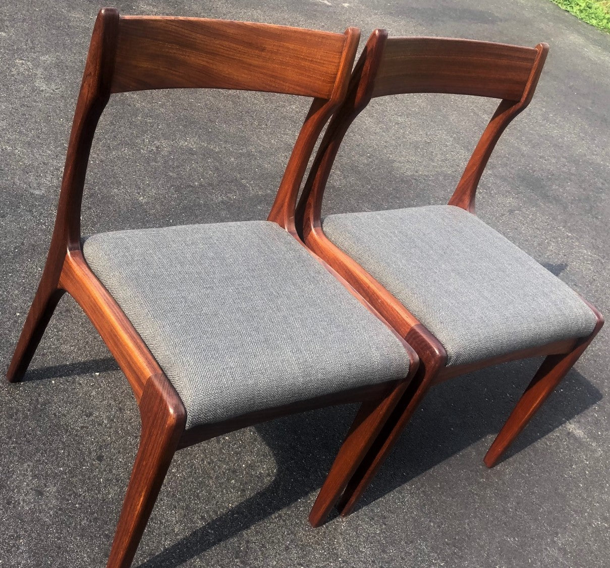 6 MCM Teak Chairs RESTORED, REUPHOLSTERED in grey, PERFECT, each $275 - Mid Century Modern Toronto