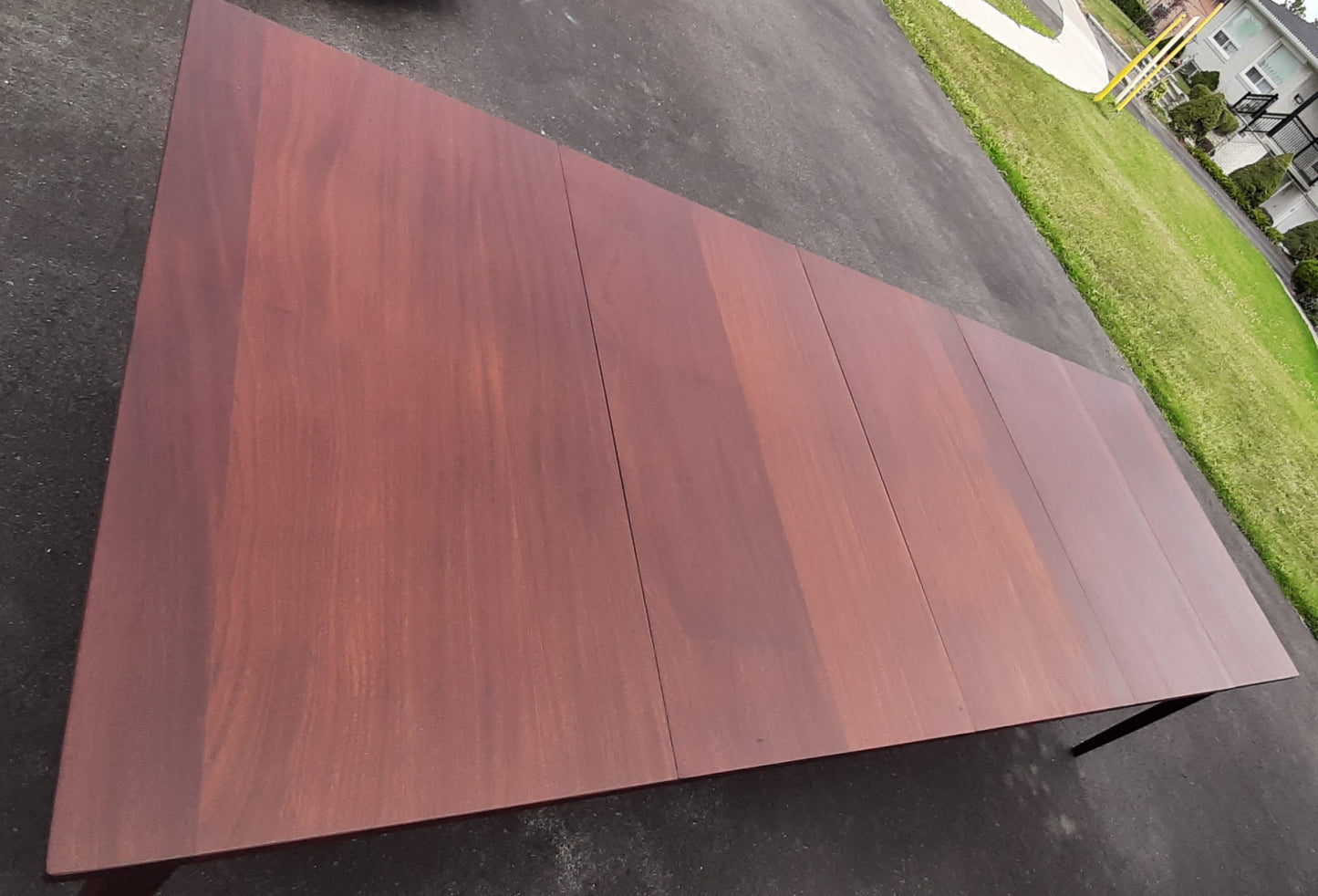 REFINISHED MCM Solid Teak Dining Table w 3 leaves 36"-96", seats 4-10/12 PERFECT, treated for durability - Mid Century Modern Toronto