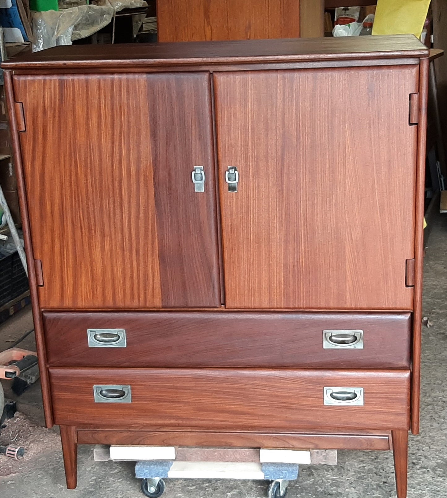 REFINISHED MCM SOLID TEAK Compact Wardrobe and 9 Drawers Dresser by Imperial, PERFECT - Mid Century Modern Toronto