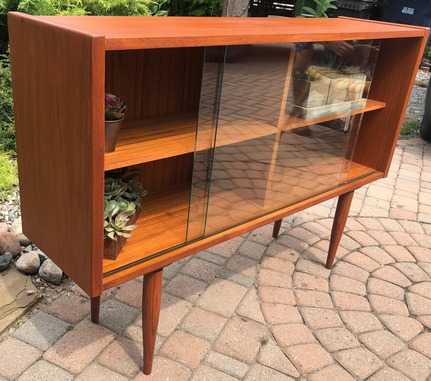 REFINISHED MCM Teak Bookcase Display 46.75", perfect - Mid Century Modern Toronto