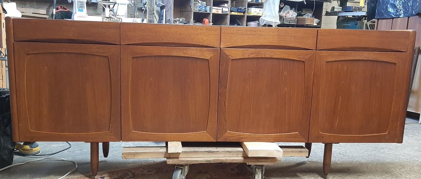 REFINISHED MCM Teak Sideboard 84", long & narrow, PERFECT - Mid Century Modern Toronto