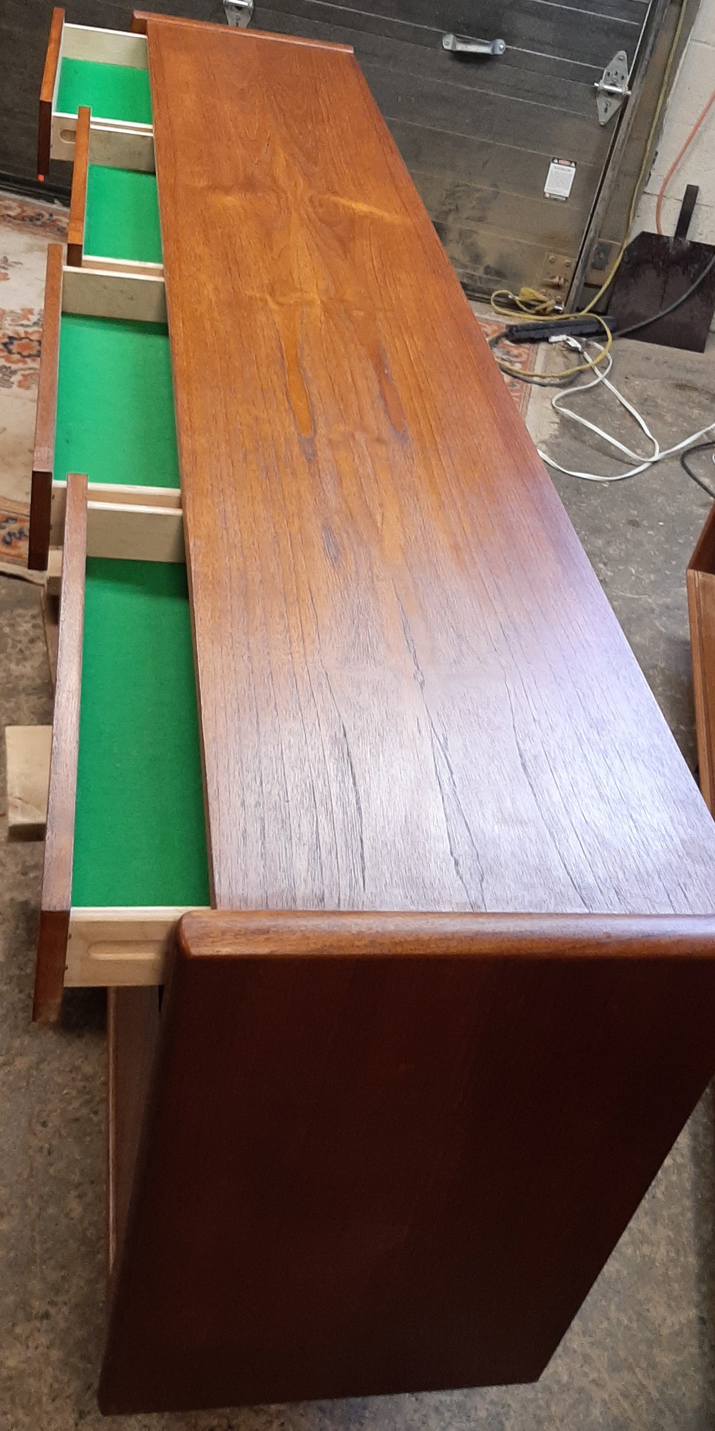 REFINISHED MCM Teak Sideboard 84", long & narrow, PERFECT - Mid Century Modern Toronto