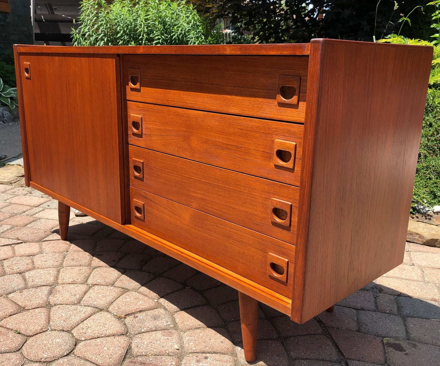 REFINISHED MCM Teak Buffet Sideboard Credenza low, almost perfect, 49" - Mid Century Modern Toronto