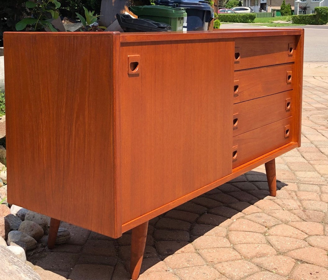 REFINISHED MCM Teak Buffet Sideboard Credenza low, almost perfect, 49" - Mid Century Modern Toronto