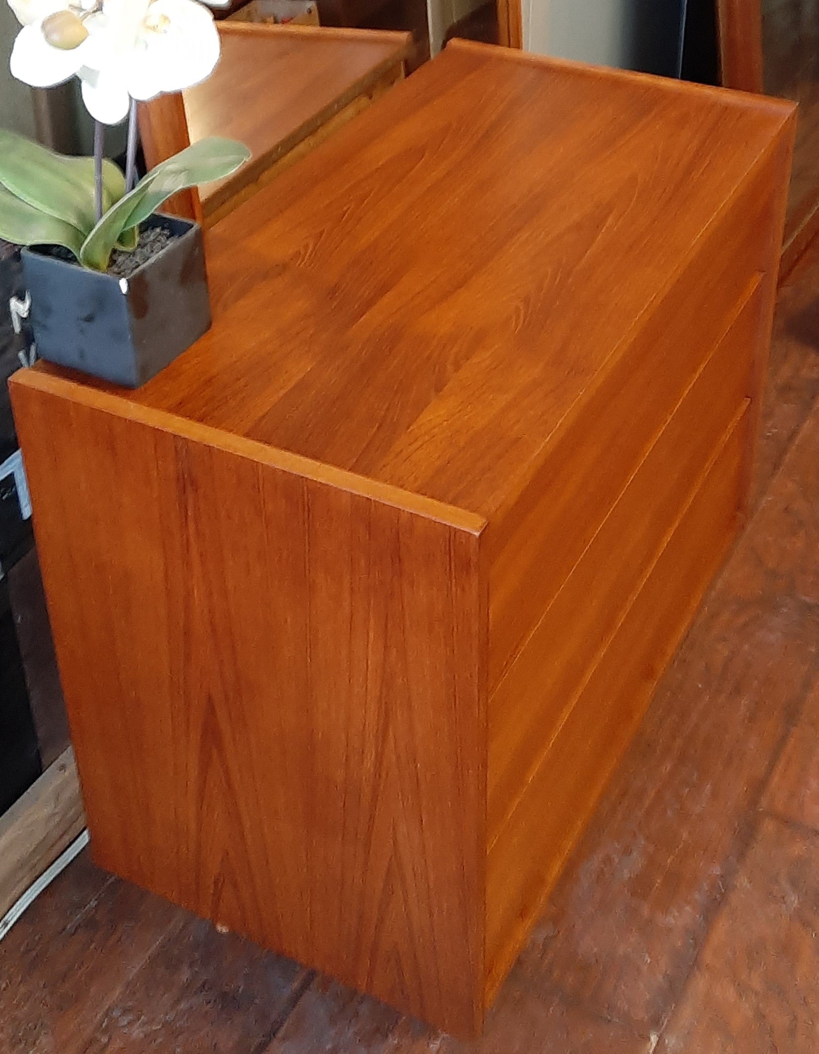 REFINISHED MCM Teak Chest with 3 drawers & Mirror, PERFECT - Mid Century Modern Toronto