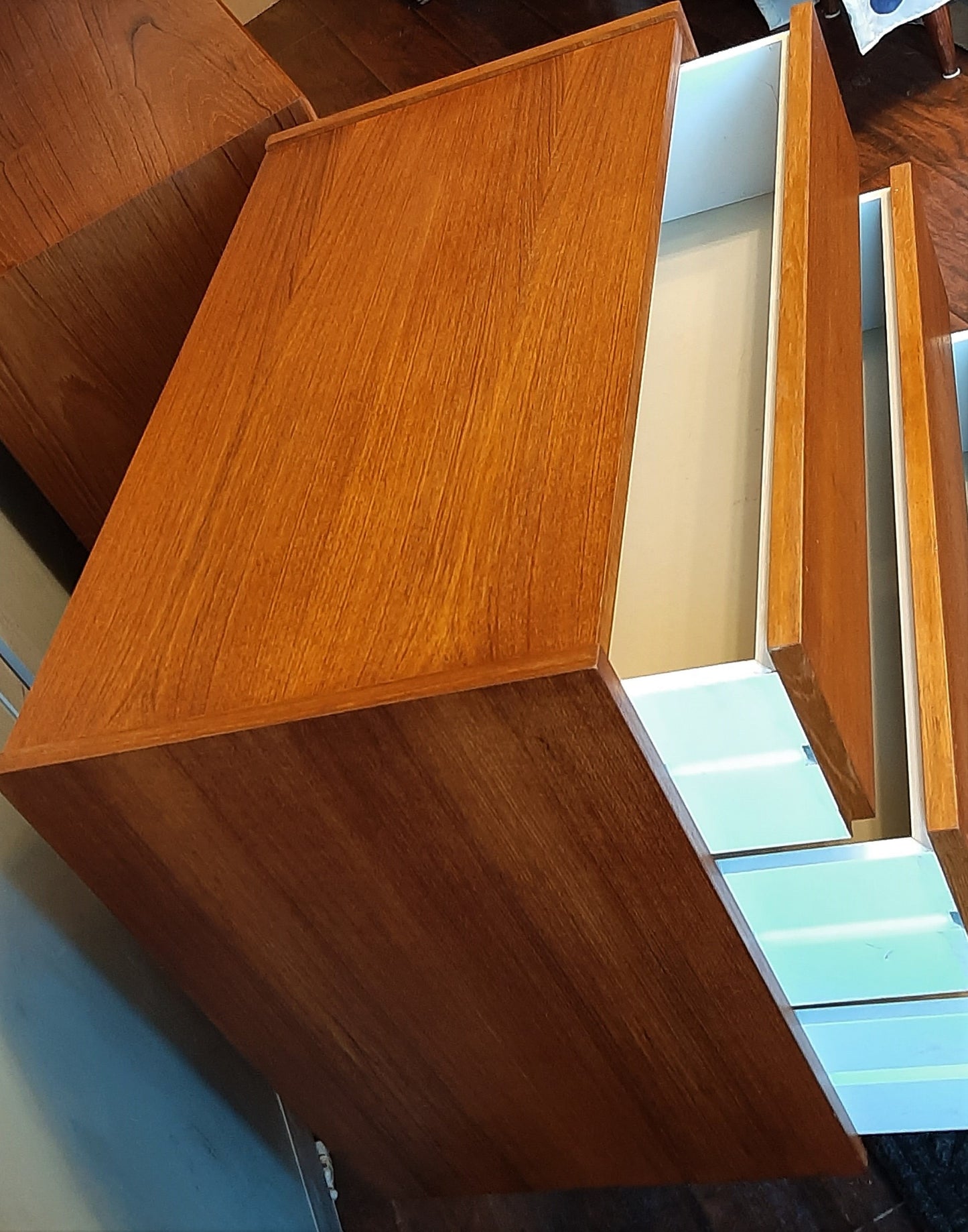 REFINISHED MCM Teak Chest with 3 drawers & Mirror, PERFECT - Mid Century Modern Toronto