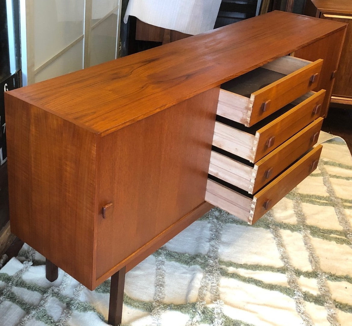 REFINISHED MCM Teak Credenza Narrow 6ft - Mid Century Modern Toronto