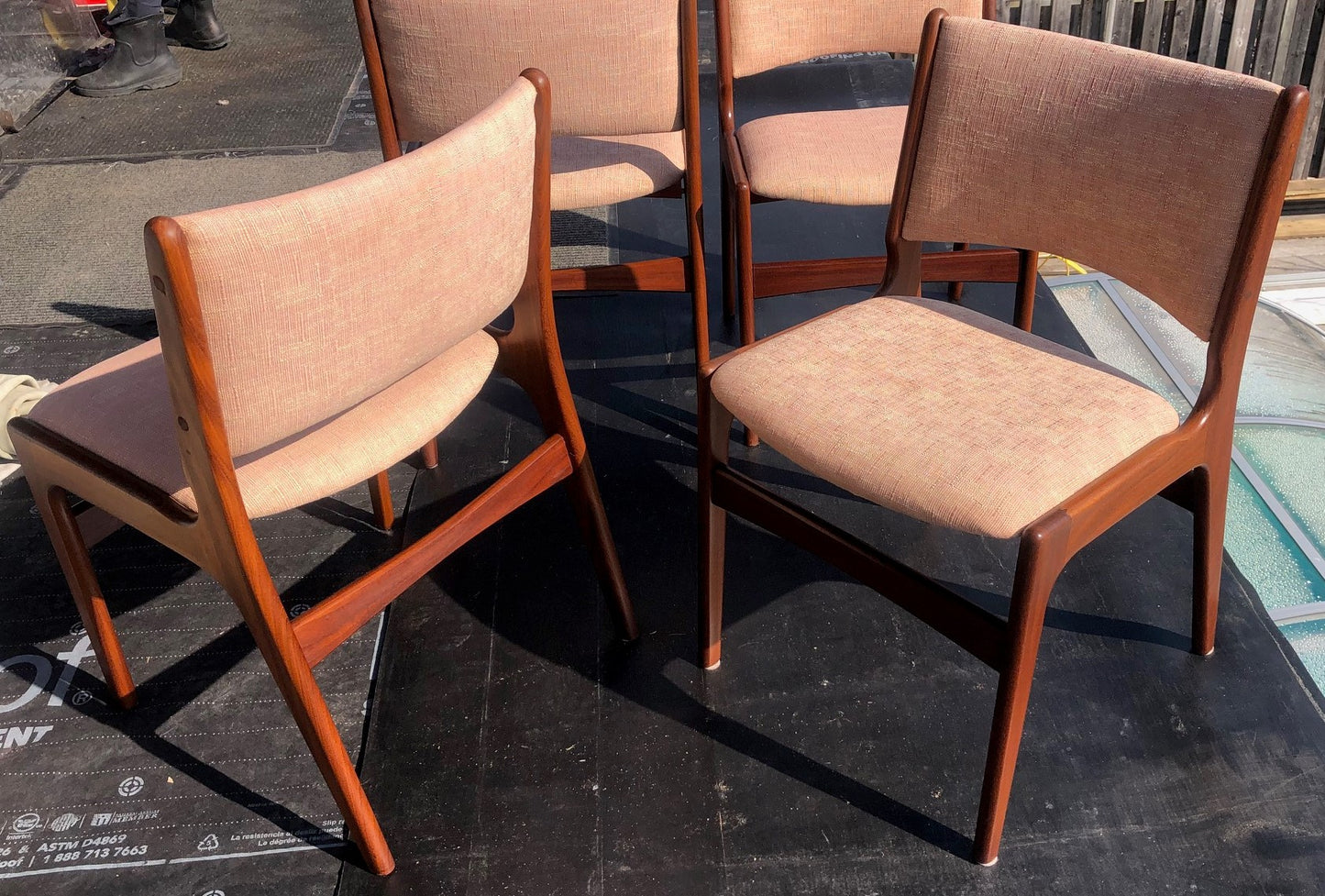 4 MCM Teak Chairs by Johannes Andersen RESTORED, PERFECT, each $199 - Mid Century Modern Toronto
