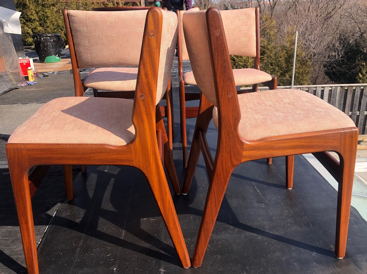 4 MCM Teak Chairs by Johannes Andersen RESTORED, PERFECT, each $199 - Mid Century Modern Toronto