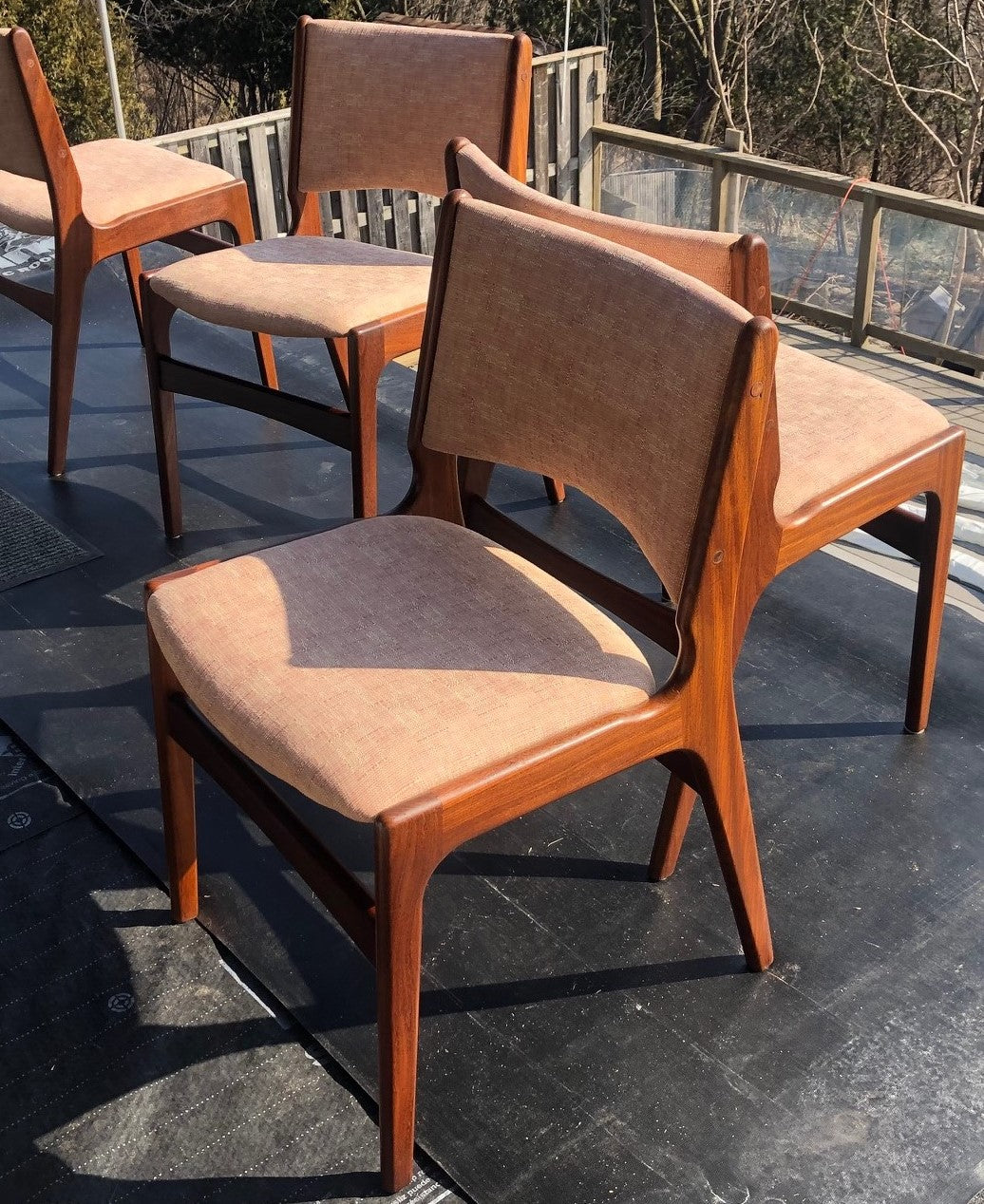 4 MCM Teak Chairs by Johannes Andersen RESTORED, PERFECT, each $199 - Mid Century Modern Toronto