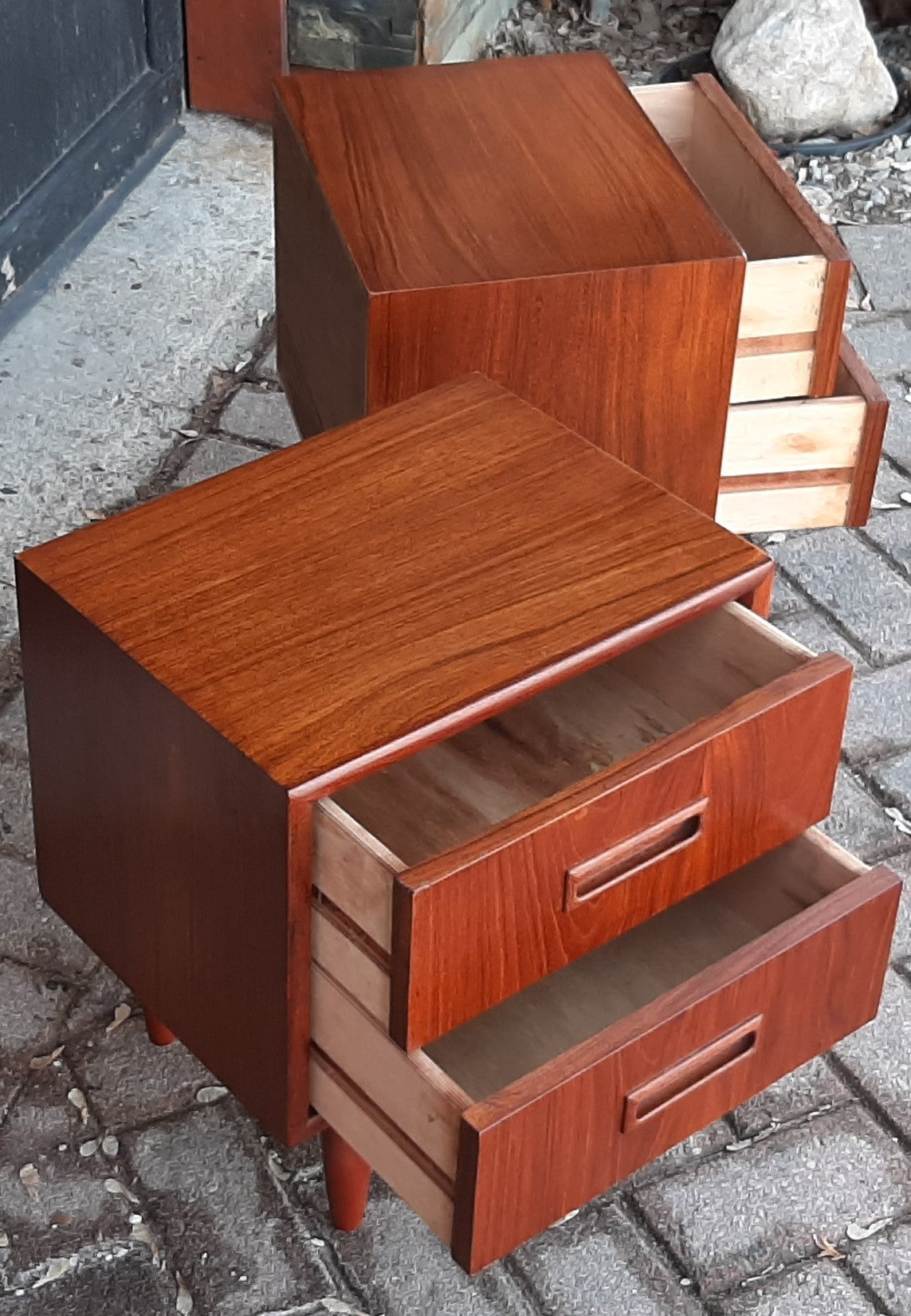 2 REFINISHED Mid Century Modern Teak Nightstands, PERFECT - Mid Century Modern Toronto