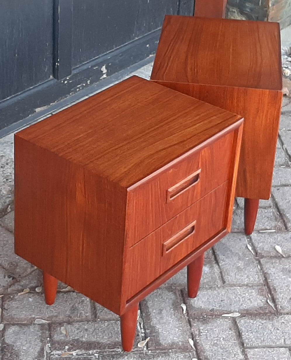 2 REFINISHED Mid Century Modern Teak Nightstands, PERFECT - Mid Century Modern Toronto