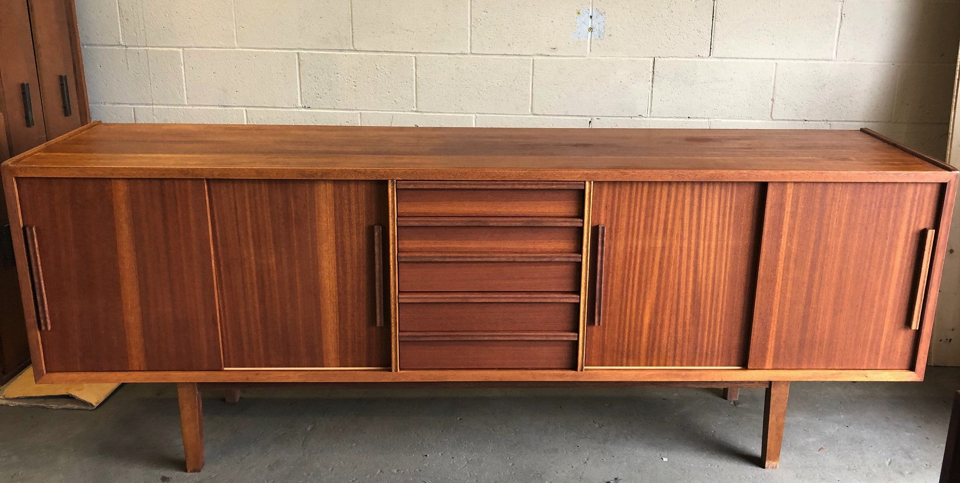 REFINISHED MCM Teak or Mahogany Credenza 85" PERFECT - Mid Century Modern Toronto