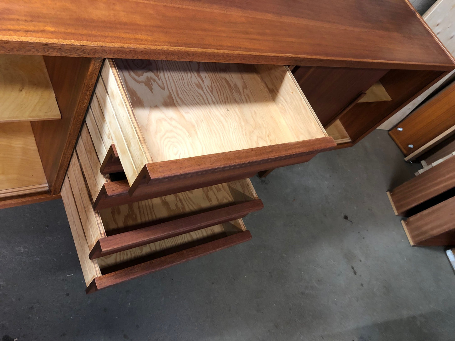 REFINISHED MCM Teak or Mahogany Credenza 85" PERFECT - Mid Century Modern Toronto